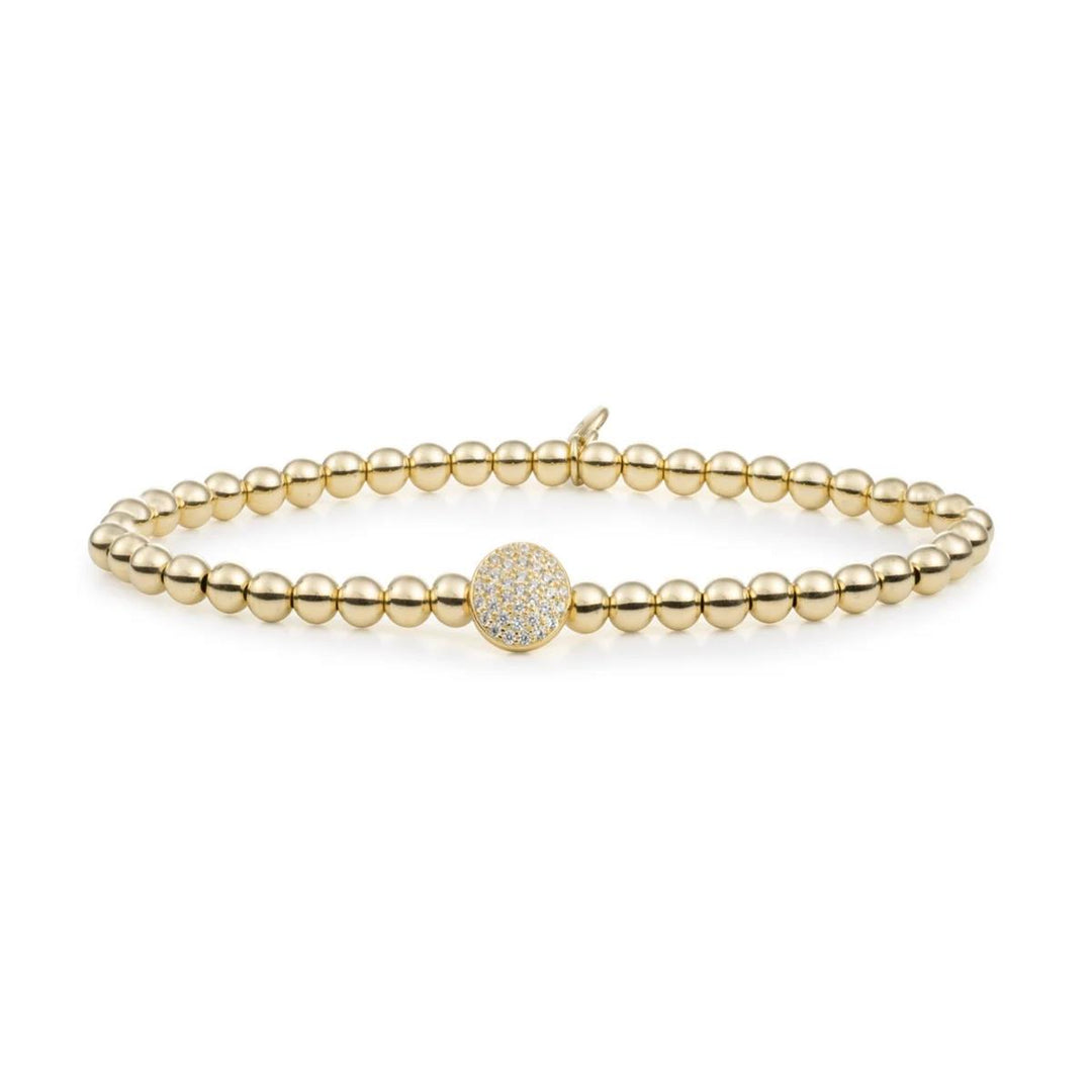 Disc Galaxy White CZ - Gold SB-G-4MM-DISC