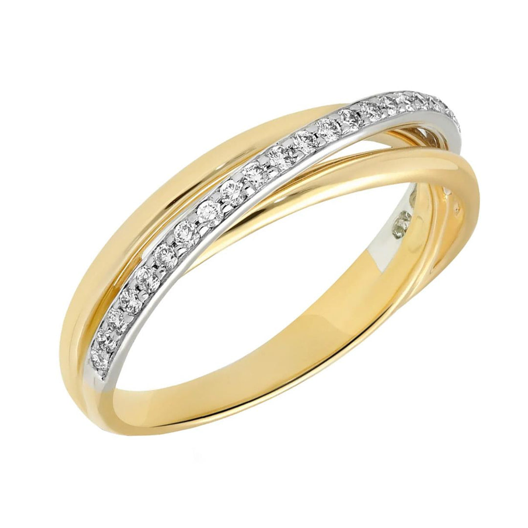 14 kt Crossover Ring bicolor diamant