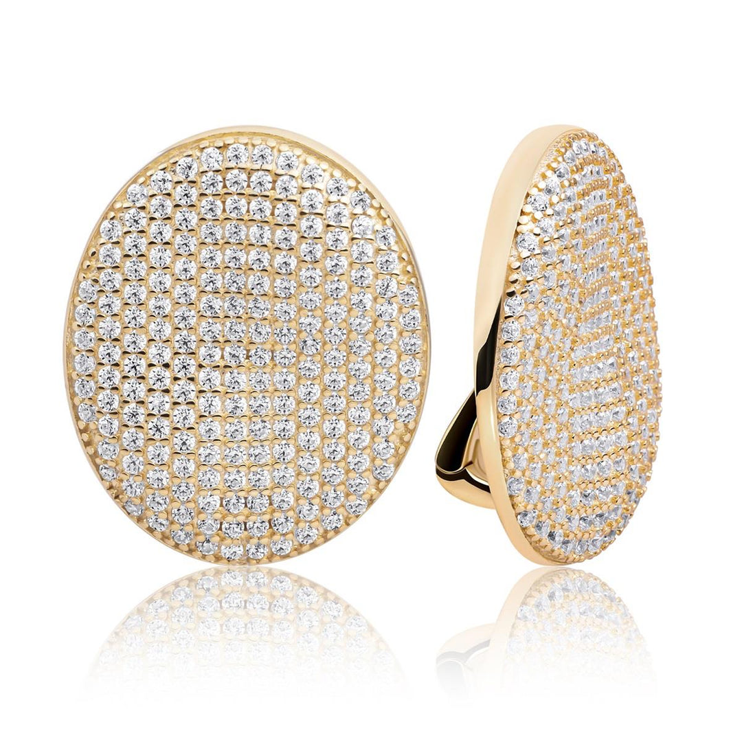 Earrings | Fuse Push Back Earrings Gold - CZ EAG43