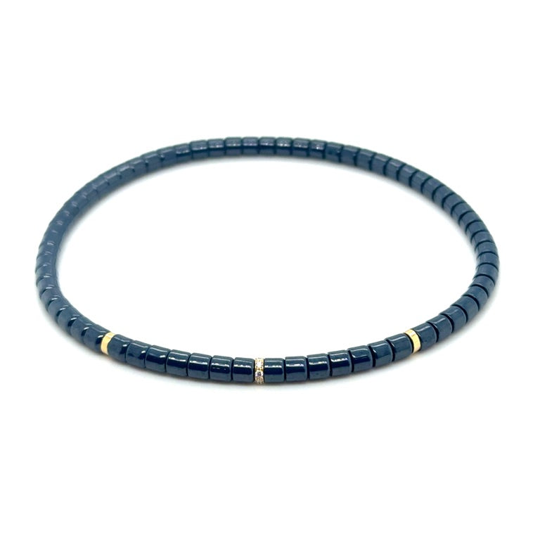 Orotech 18 kt Armband B171327ZYW Blauw Ceramic Hoogglans met Diamant 0.04 ct