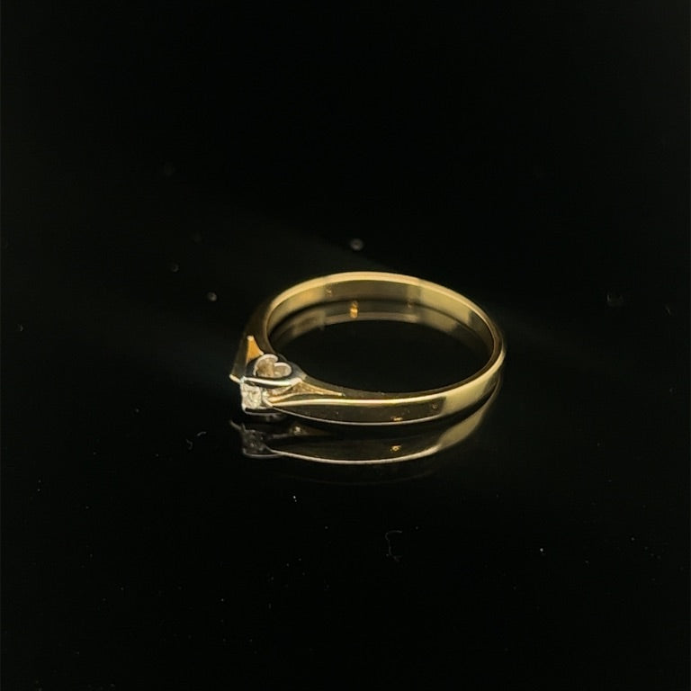14 kt bicolor ring in hartzetting