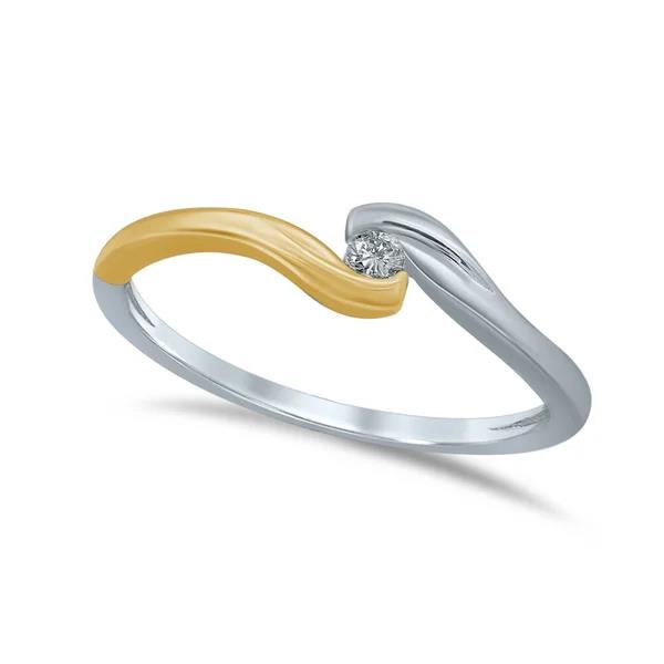 14 Kt wit/geelgoud diamant 0.045ct GTD365-B