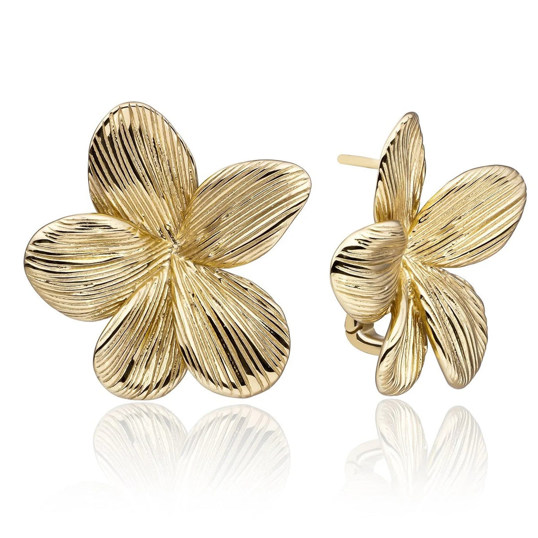 Earrings | Flora Push Back Earrings Gold EAG37