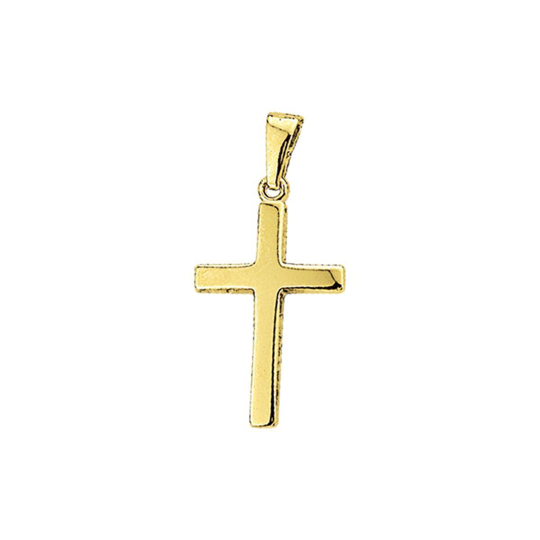 14 kt gouden kruis hanger met V-oog