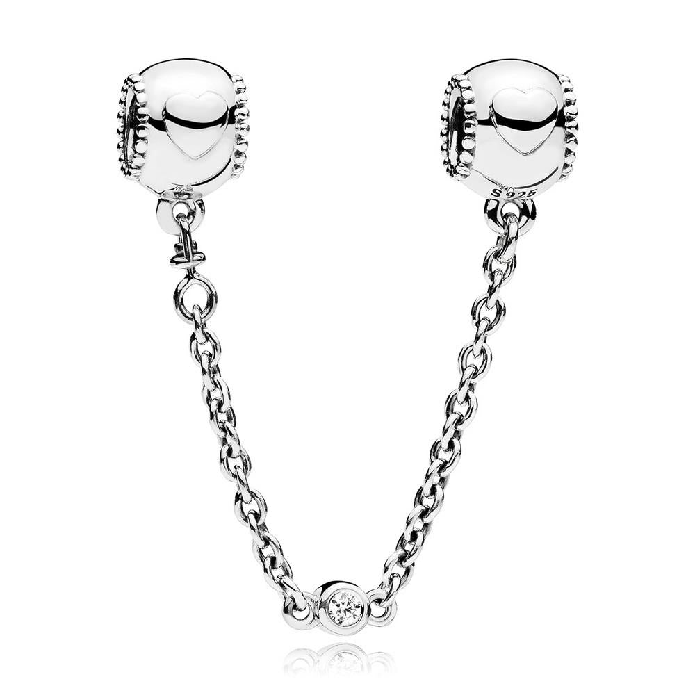 Pandora 796457CZ-05 Embossed Hearts Safety Chain