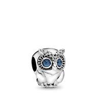 Owl sterling silver charm with 798397NBCB
