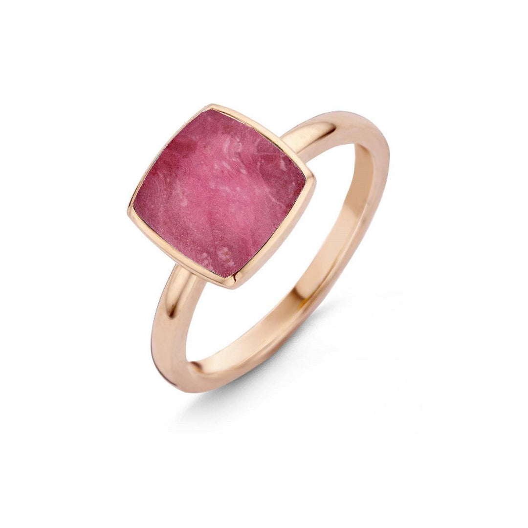 Pantelleria ring in 18K pink gold set with quartz on ruby