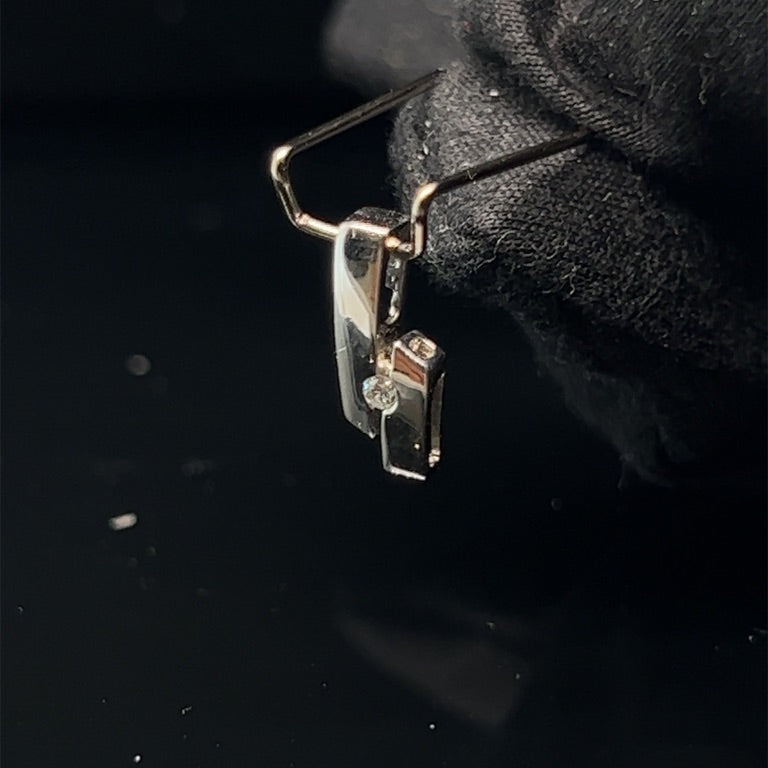 14 kt bicolor gouden hanger 0.02ct Diamant Q08-W