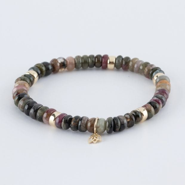 Y&G Jewelry Armband met Toermalijn & 14 Karaats Goud 7011