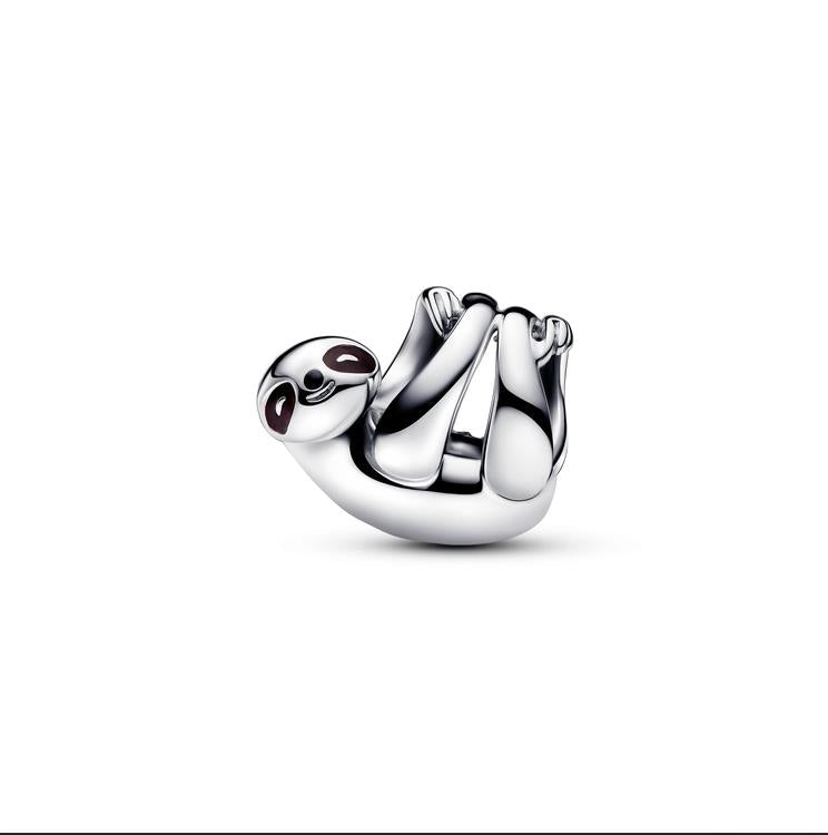 Charm Hanging Sloth Charm Sterling silver, Enamel Black 793331C01