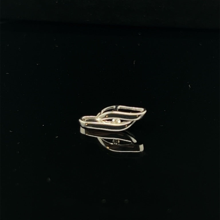 14 kt hanger witgoud diamant 0.03crt W/Si