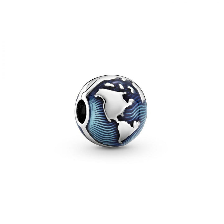 Pandora Globe sterling silver clip wit