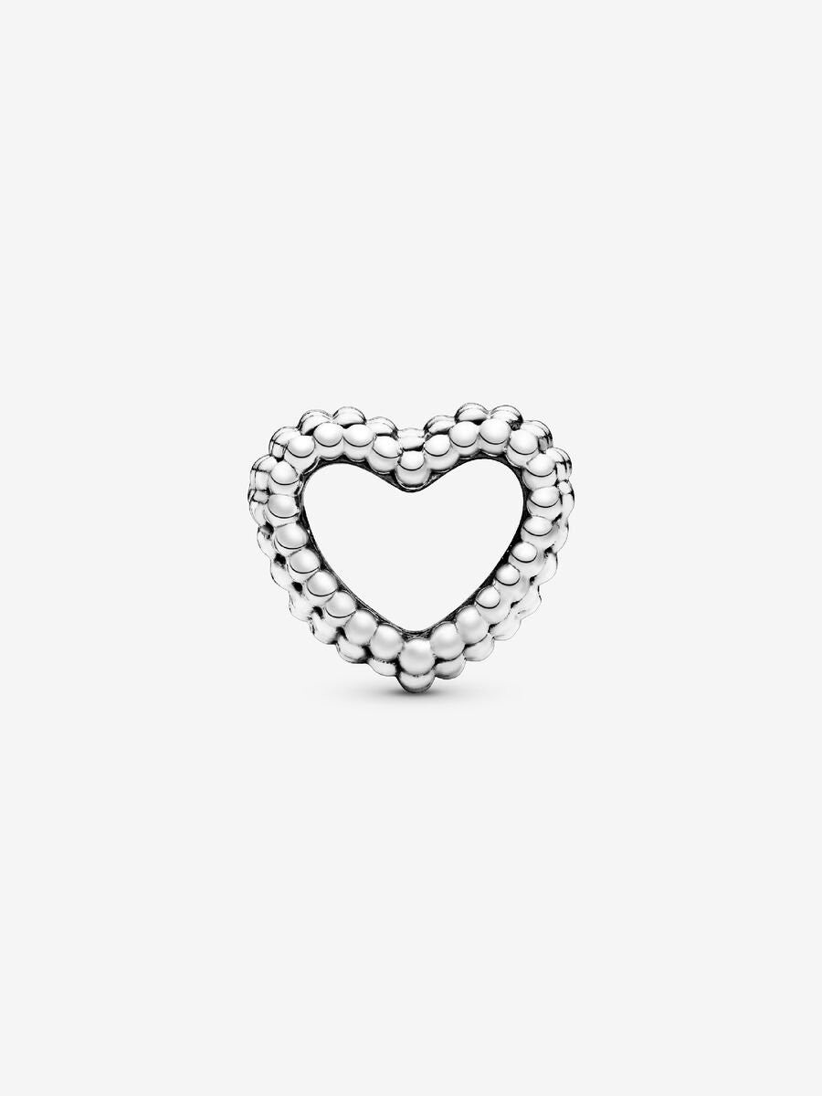 Pandora Beaded heart silver charm 797516