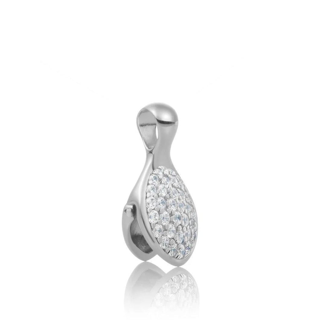 Pendant | Leaf Crystal - Silver - Polished CZ Rhodium plated PENS02