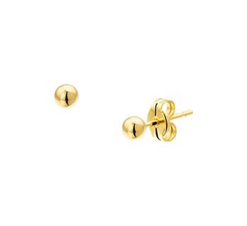 Geelgouden oorknoppen met een bol 14 kt