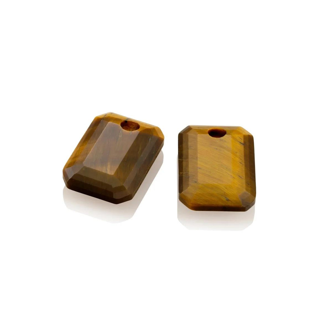Earstones | Emerald Cut - Tiger Eye EAGEM09-EC