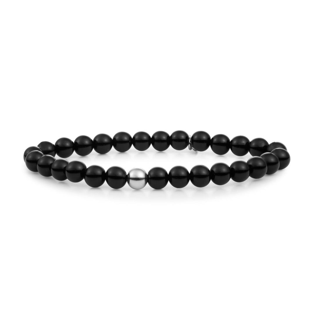 Onyx Saturn large - Silver 6mm SB-GEM07-ADD-6MM