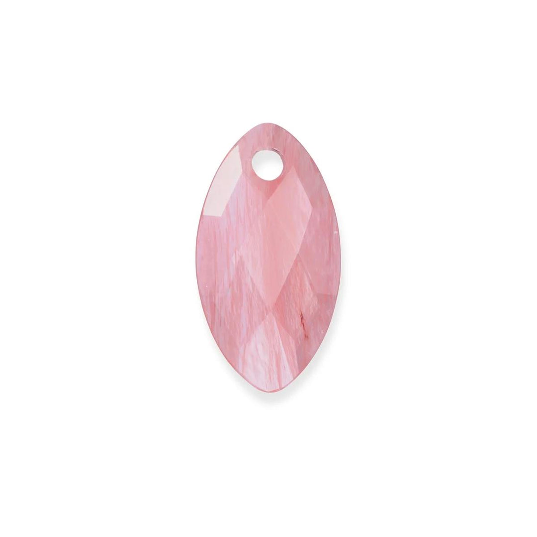 Pendant Gemstone - Facet Leaf Cherry Quartz - 28mm