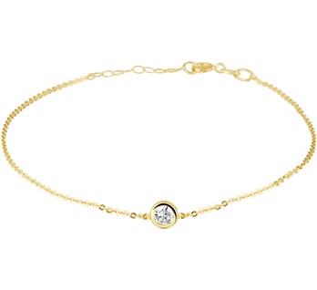 14k Geelgouden armband met zirkonia in een zetkast