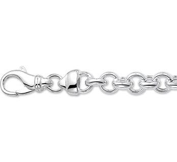 Zilveren Gerhodineerde Jasseron Armband voor Dames