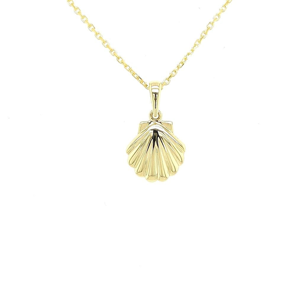 14 kt Geelgouden hanger Schelp 9,5mm breed GH0542
