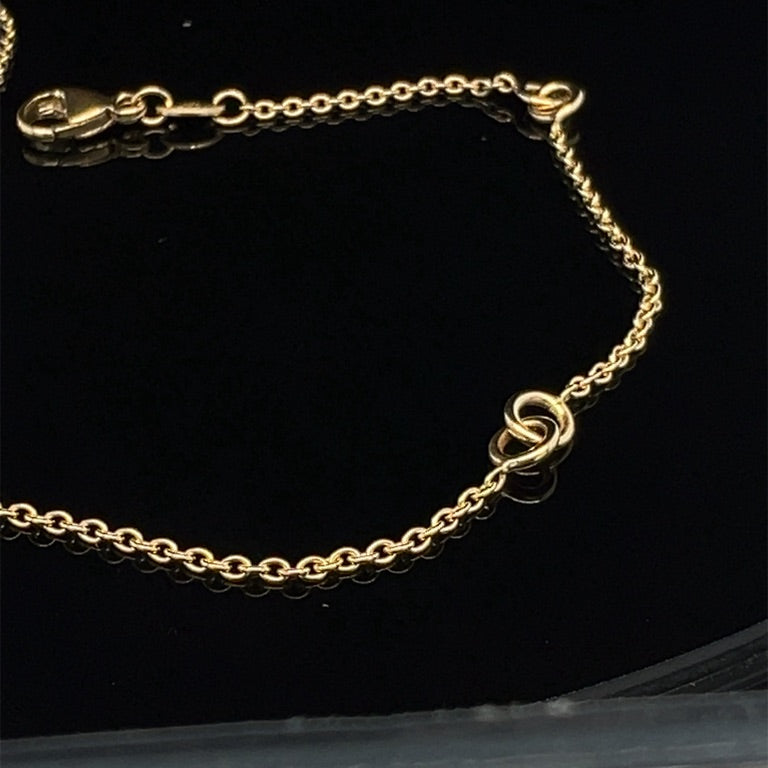 14 kt 2 circle armband anker 19 cm
