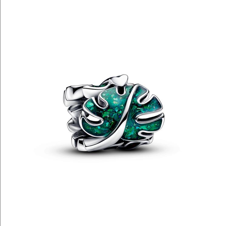 Green Monstera Leaves Charm 793332C01