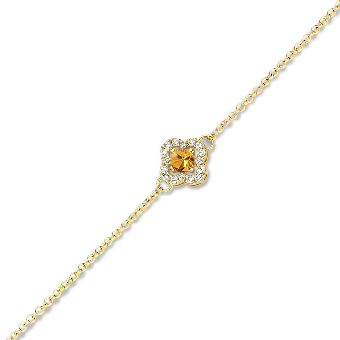 Salina armband in 18K geelgoud met oranje saffier en diamanten.