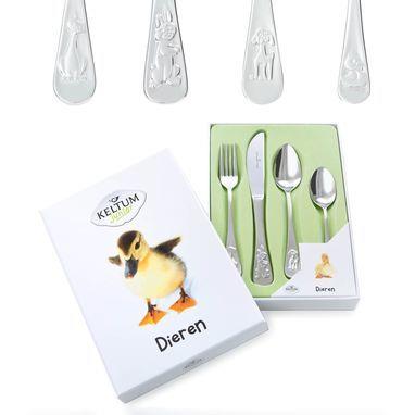 KELTUM KS050.GA4 KINDERBESTEK DIEREN EDELSTAAL 4-DELIG
