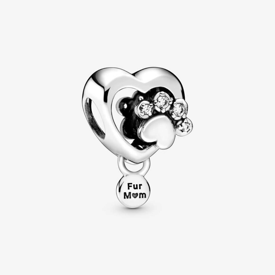 Paw heart sterling silver charm 798873C01
