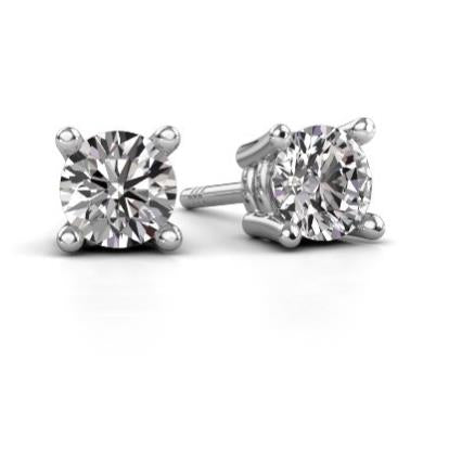 14 kt oorstekers vierpoots chaton totaal 0.40ct .