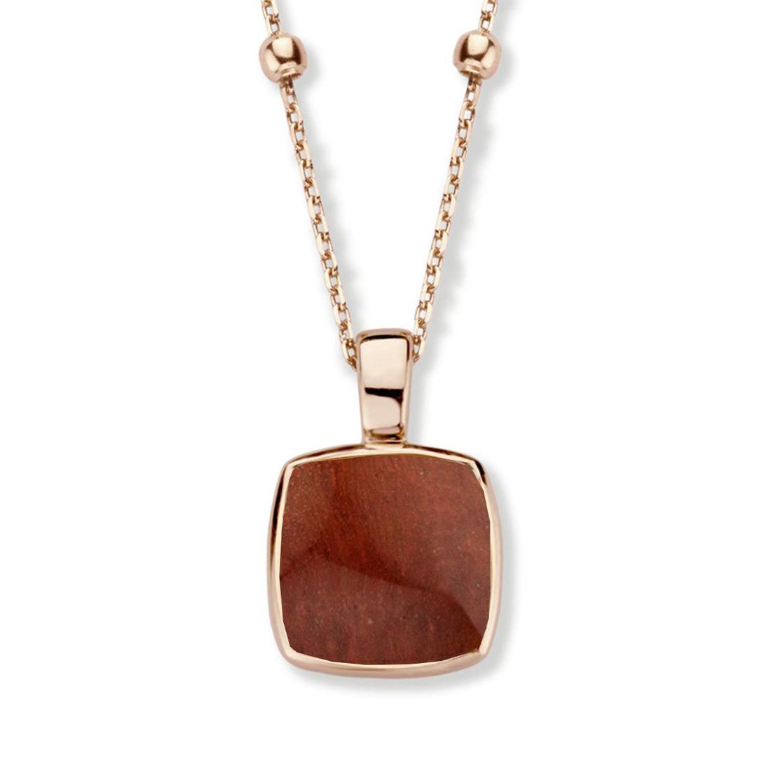 Pantelleria hanger in 18K roségoud met kwarts op rood tijgeroog