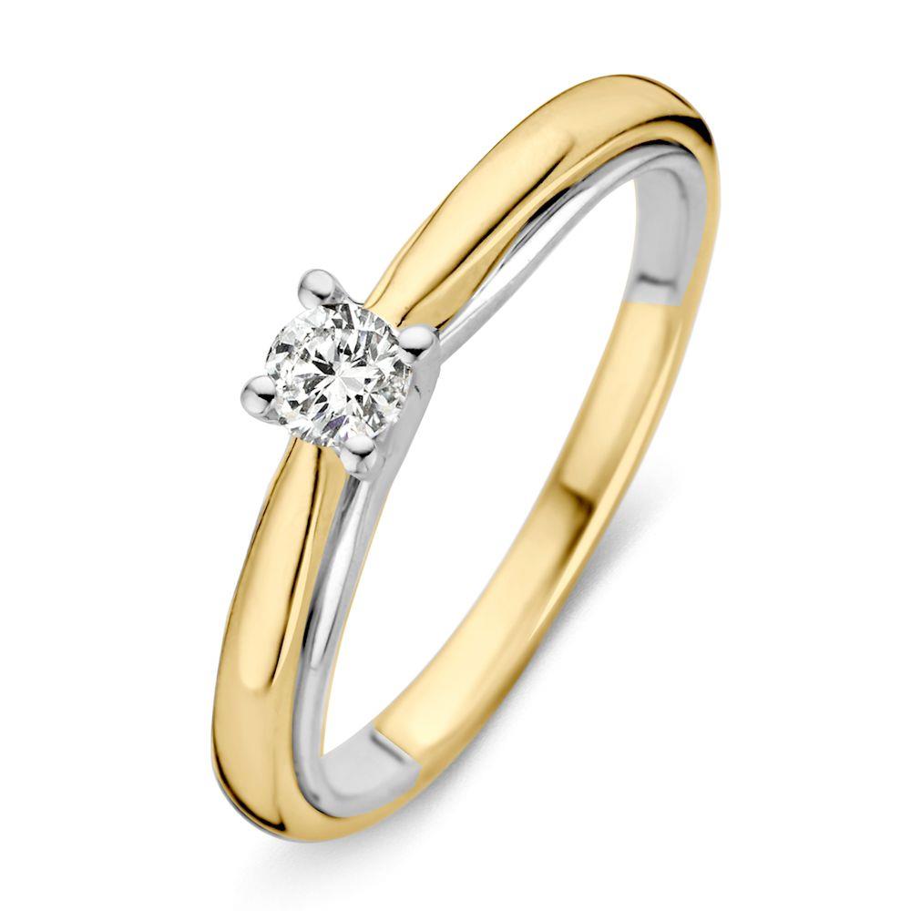 Ring bicolor briljant 0.19 crt.