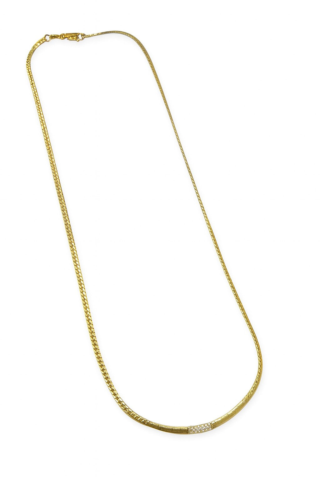 14 Karaat Gouden Choker met Diamanten – 3x0,05 ct G/VSi