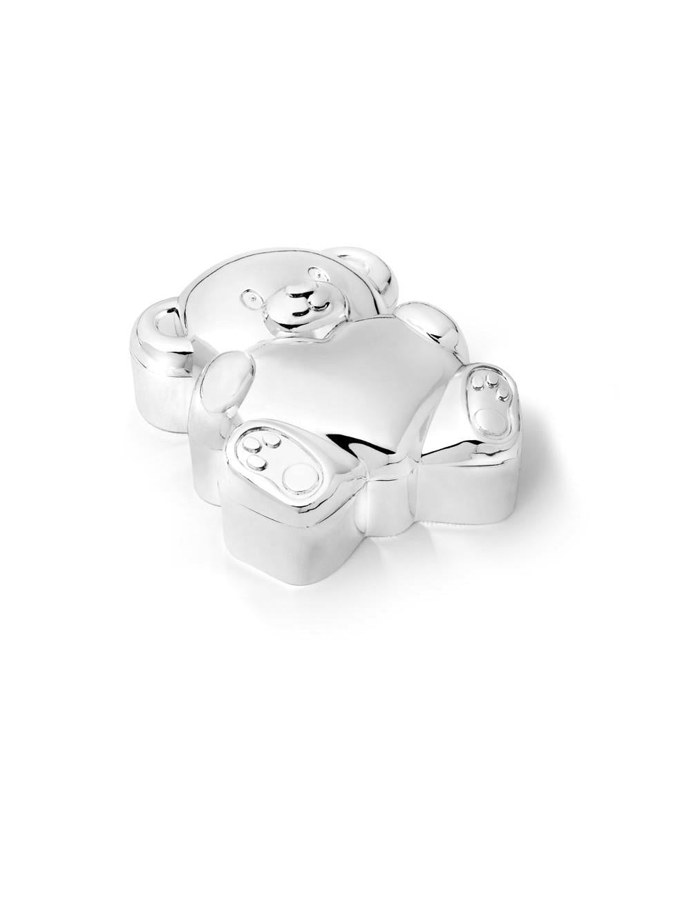 zilver gelakt tand en haarlokdoosje Beer WG-06320