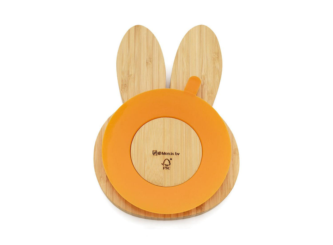 Bamboebord nijntje met 2-delig bestek rvs 4247070