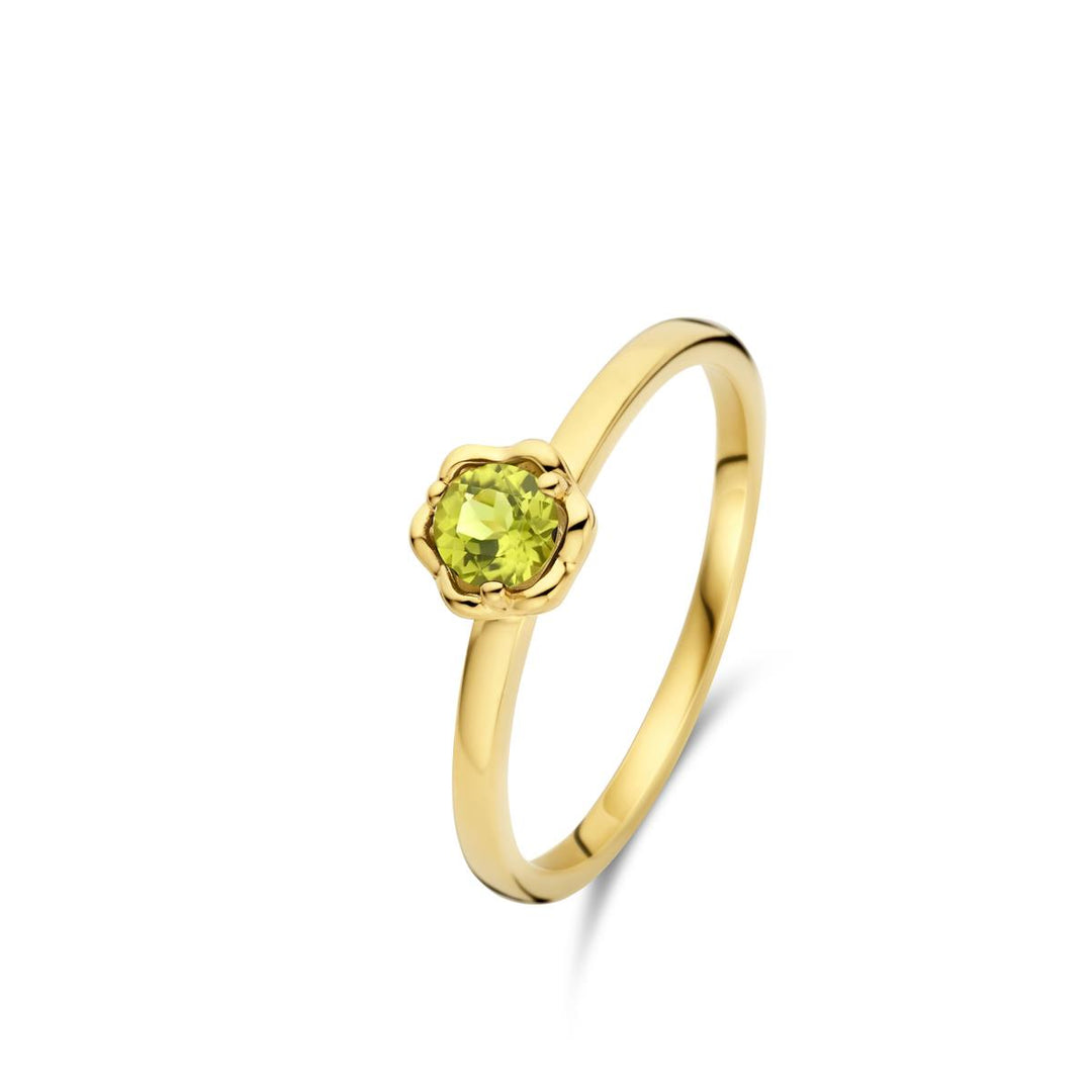 067263D Ring solitaire Peridot Geel goud 18 kt