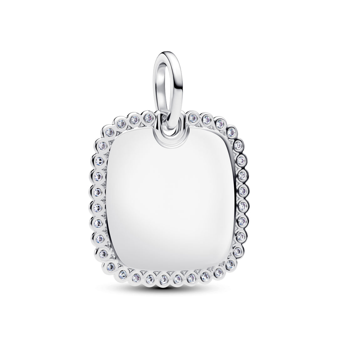Pandora Hanger met Vierkante Graveerbare Tag 394009C01
