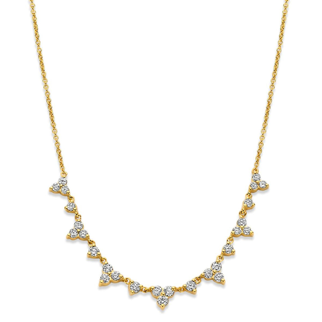 18 kt Halsketting Geelgoud diamant 068496A