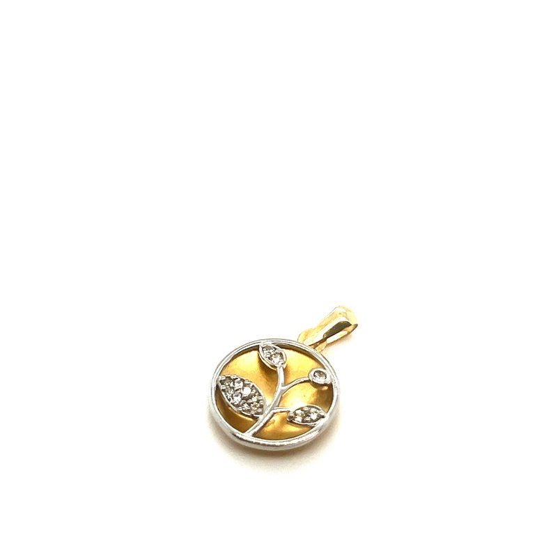 14 kt bicolor hanger hart openwork & zirkonia