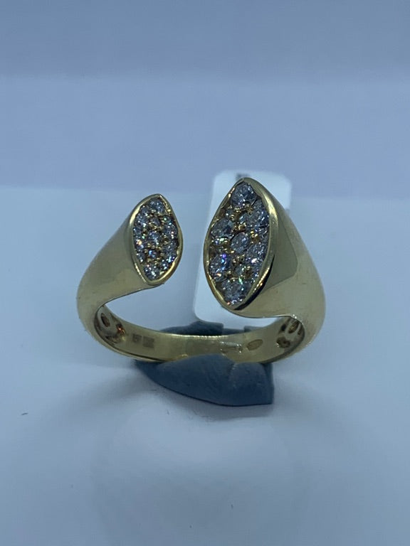 18 kt geelgouden pave ring gezet met diamant Tw/Vs1 0.65 ct
