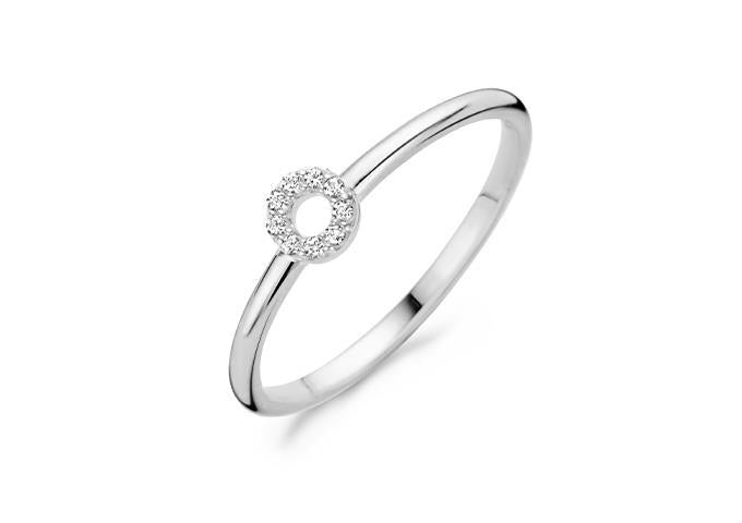 Ring 1217WZI - 14k Witgoud met zirkonia