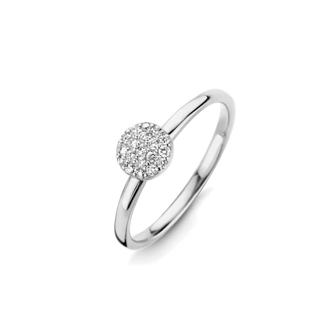 Eolo ring in 18K white gold with diamonds