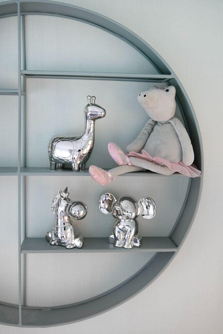 Spaarpot Zittende Olifant, zilver kleur 6035261