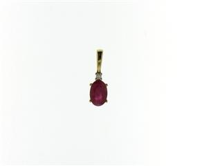 18 kt hanger Robijn Diamant Geelgoud