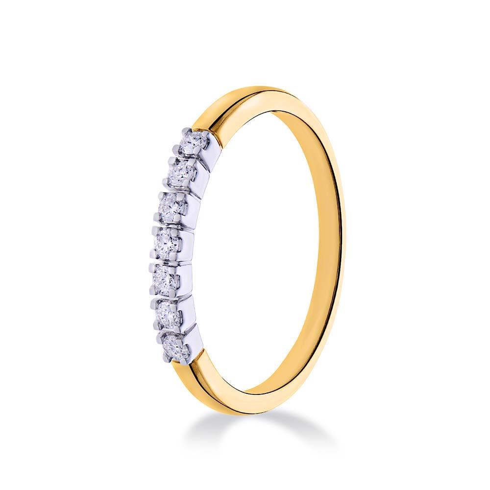 14 kt memoire ring 9 steens 0.18st H Si