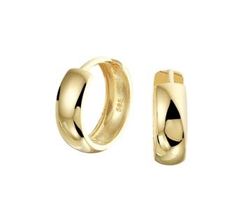 14 kt oorringen 13 x 4 mm geelgoud