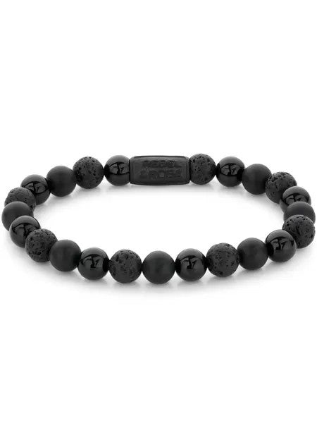 Rebel and Rose Black Rocks RR-80073-B-L Armband 8mm Zwart 19cm