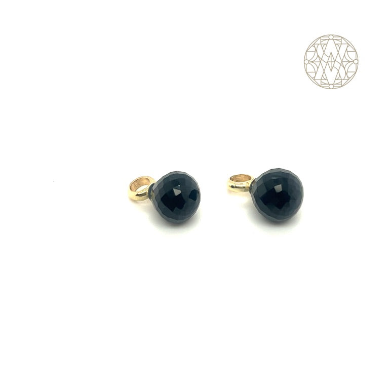 14 kt oohangers druppel onyx JVSO004ONYX