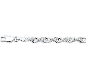 Zilveren collier gedraaid 45 cm